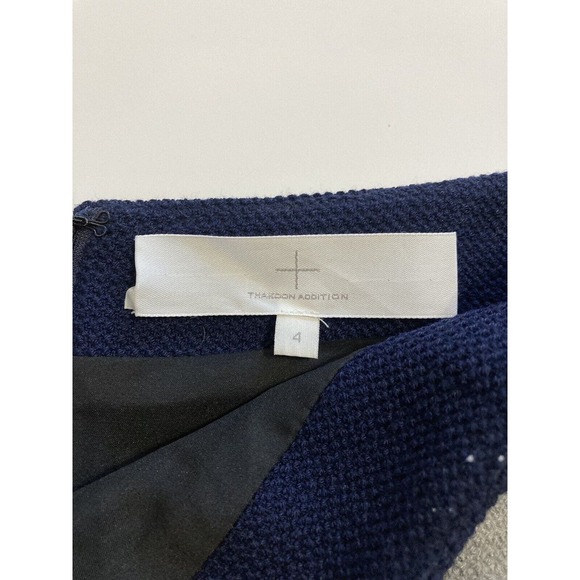 Thakoon Addition Women’s Navy & Gray Textured Mini Skirt Size 4 - Picture 5 of 6